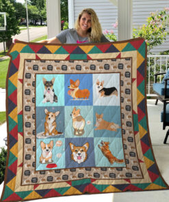 Buy Cute Corgi Dog Quilt Blanket & Quilt Bedding Set Great Customized Blanket Gifts For Birthday Christmas Thanksgiving