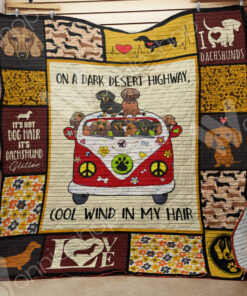 Buy Dachshund On A Dark Desert Highway Cool Wind In My Hair Quilt Blanket & Quilt Bedding Set Great Customized Blanket Gifts For Birthday Christmas Thanksgiving