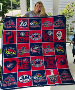 Buy Columbus Blue Jackets Quilt Blanket & Quilt Bedding Set 01