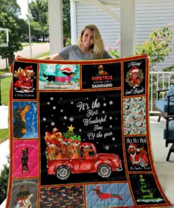 Buy Dachshund Christmas It'S The Most Wonderful Time Of The Year Quilt Blanket & Quilt Bedding Set Great Customized Blanket Gifts For Birthday Christmas Thanksgiving