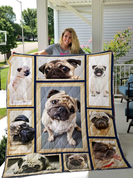 Buy Cute Pug Dog Quilt Blanket & Quilt Bedding Set Great Customized Blanket Gifts For Birthday Christmas Thanksgiving