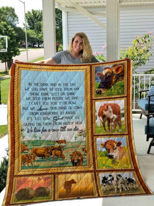 Buy Cow Poem We Live For A Cow Til We Die Quilt Blanket & Quilt Bedding Set Great Customized Blanket Gifts For Birthday Christmas Thanksgiving