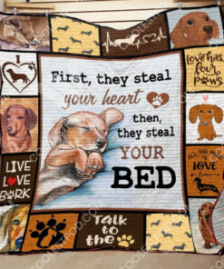 Buy Dachshund First They Steal Your Heart Then They Steal Your Bed Quilt Blanket & Quilt Bedding Set Great Customized Blanket Gifts For Birthday Christmas Thanksgiving