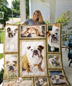 Buy Cute Bulldog Quilt Blanket & Quilt Bedding Set Great Customized Blanket Gifts For Birthday Christmas Thanksgiving