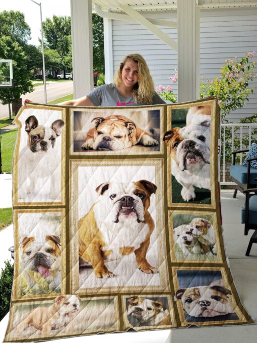 Buy Cute Bulldog Quilt Blanket & Quilt Bedding Set Great Customized Blanket Gifts For Birthday Christmas Thanksgiving