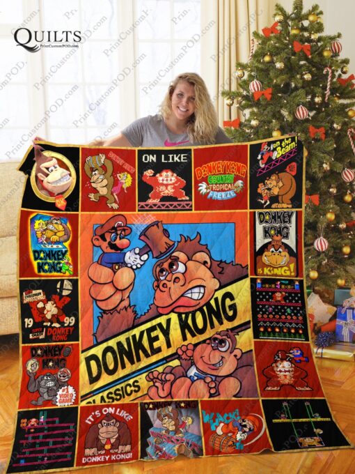 Buy Donkey Kong Quilt Blanket & Quilt Bedding Set Great Customized Gifts For Birthday Christmas Thanksgiving Perfect Gifts For Donkey Kong Lover