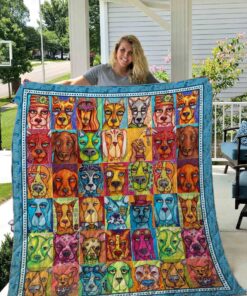 Buy Dog Breeds Painting Quilt Blanket & Quilt Bedding Set Great Customized Gifts For Birthday Christmas Thanksgiving Perfect Gifts For Dog Lover