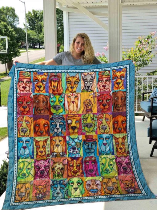 Buy Dog Breeds Painting Quilt Blanket & Quilt Bedding Set Great Customized Gifts For Birthday Christmas Thanksgiving Perfect Gifts For Dog Lover