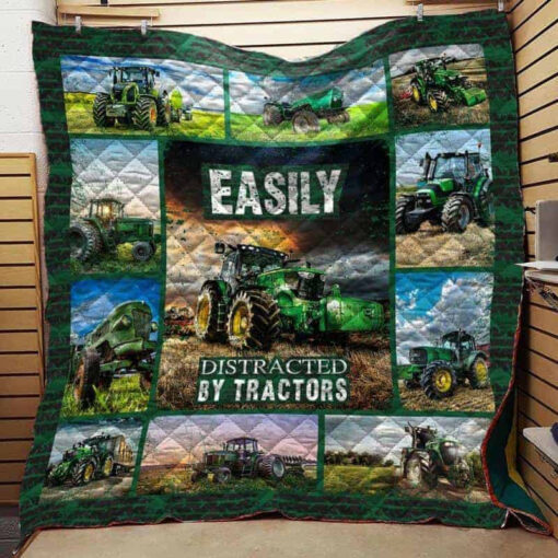 Buy Easily Distracted By Tractors Quilt Blanket & Quilt Bedding Set Great Customized Blanket Gifts For Birthday Christmas Thanksgiving