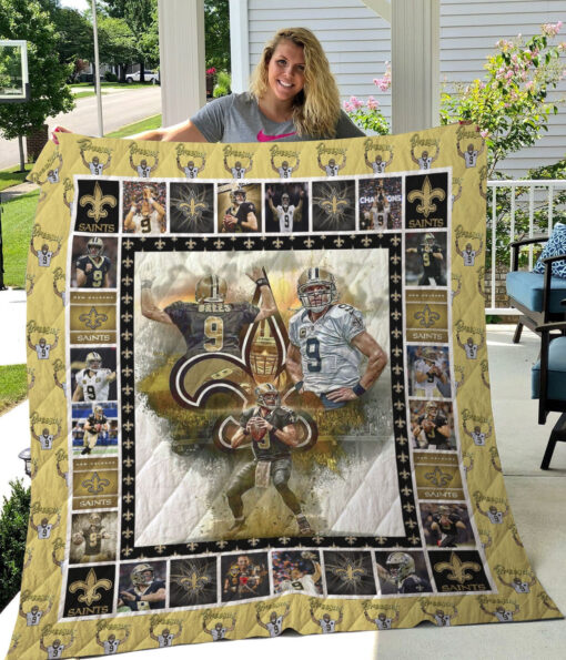 Buy Drew Brees New Orleans Saints Quilt Blanket & Quilt Bedding Set All Season Plus Size Quilt Blanket & Quilt Bedding Set