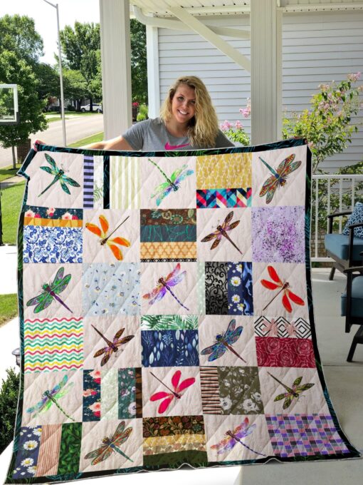 Buy Dragonfly With Kinds Of Pattern On Square Quilt Blanket & Quilt Bedding Set Great Customized Blanket Gifts For Birthday Christmas Thanksgiving