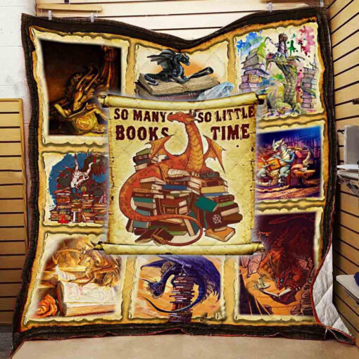 Buy Dragon So Many Books So Little Time Quilt Blanket & Quilt Bedding Set Great Customized Blanket Gifts For Birthday Christmas Thanksgiving