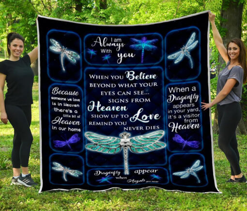 Buy Dragonfly Appear When Angels Are Near Quilt Blanket & Quilt Bedding Set Great Customized Blanket Gifts For Birthday Christmas Thanksgiving