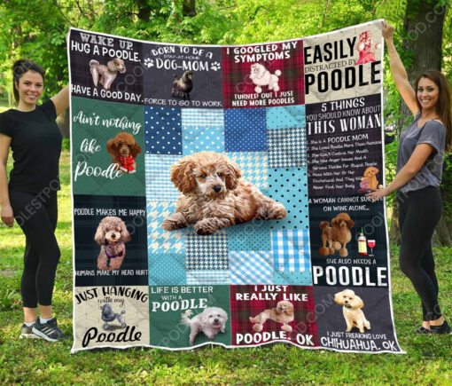 Buy Easily Distracted By Poodle Quilt Blanket & Quilt Bedding Set Great Customized Blanket Gifts For Birthday Christmas Thanksgiving