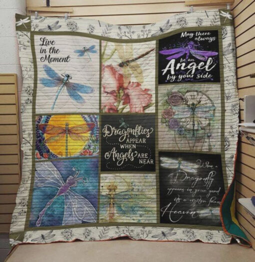 Buy Dragonflies Appear When Angels Are Near Quilt Blanket & Quilt Bedding Set Great Customized Blanket Gifts For Birthday Christmas Thanksgiving