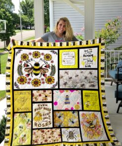 Buy Even Busy Bees Stop And Smell The Roses Quilt Blanket & Quilt Bedding Set Great Customized Blanket Gifts For Birthday Christmas Thanksgiving