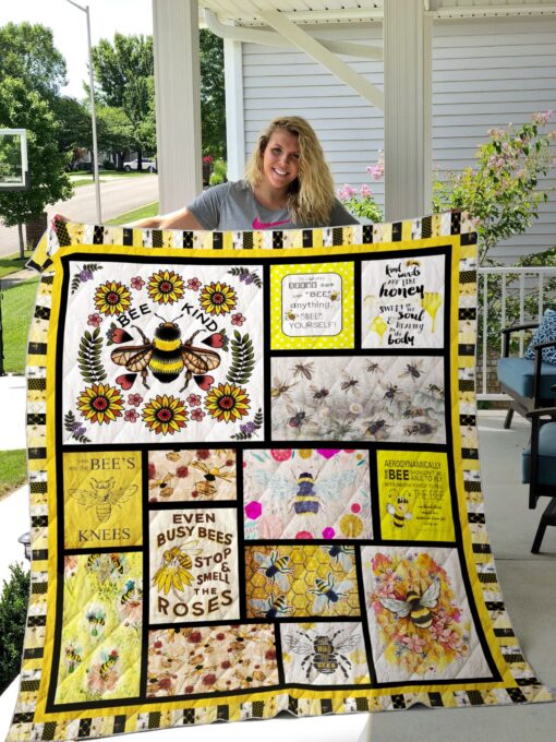 Buy Even Busy Bees Stop And Smell The Roses Quilt Blanket & Quilt Bedding Set Great Customized Blanket Gifts For Birthday Christmas Thanksgiving