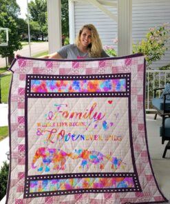 Buy Elephant Family Where Life Begins And Love Never Ends Quilt Blanket & Quilt Bedding Set Great Customized Gifts For Birthday Christmas Thanksgiving Perfect Gifts For Elephant Lover