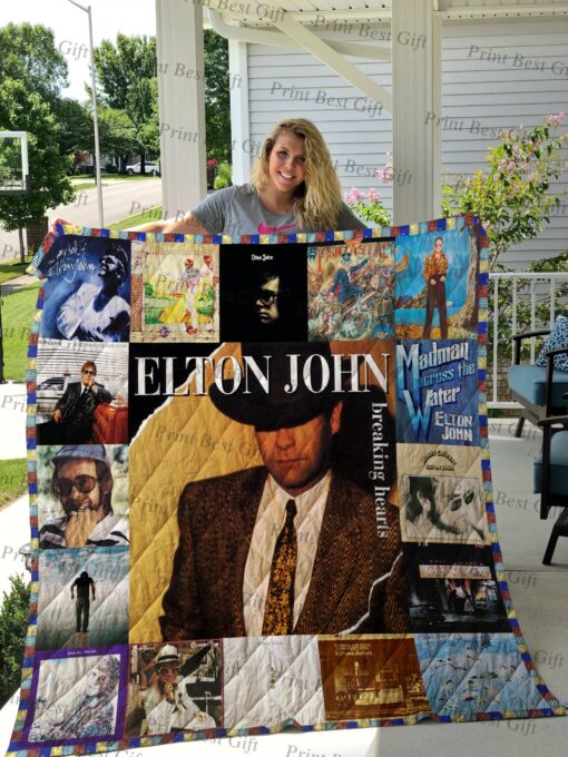 Buy Elton John Albums Cover Poster Quilt Blanket & Quilt Bedding Set