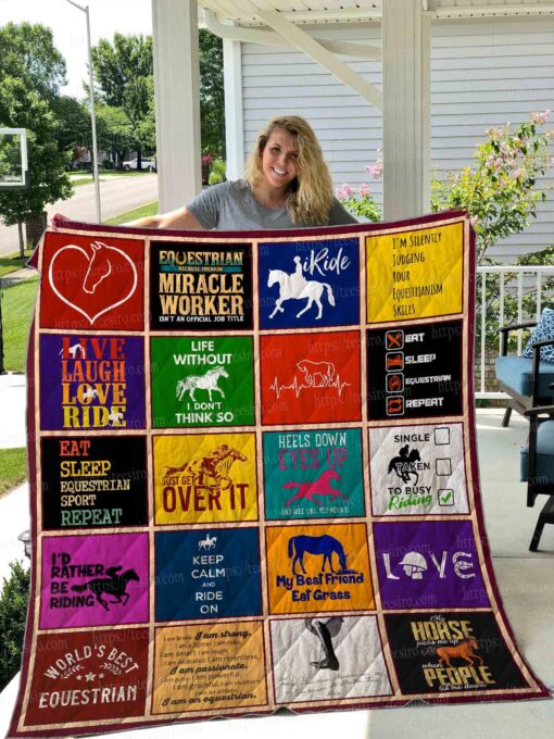 Buy Equestrian My Best Friend Eat Grass Quilt Blanket & Quilt Bedding Set Great Customized Blanket Gifts For Birthday Christmas Thanksgiving