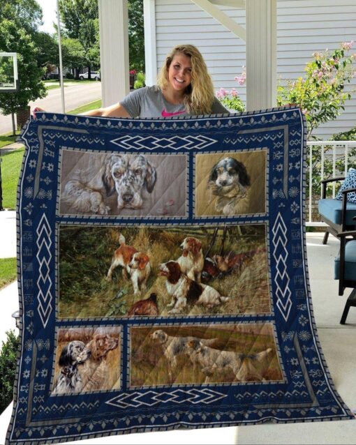 Buy English Setter Play With Friends Quilt Blanket & Quilt Bedding Set Great Customized Blanket Gifts For Birthday Christmas Thanksgiving