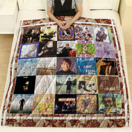 Buy Elton John Studio Albums Quilt Blanket & Quilt Bedding Set For Fans