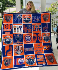 Buy Edmonton Oilers Quilt Blanket & Quilt Bedding Set 03