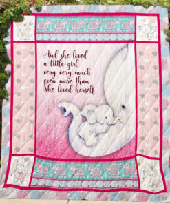 Buy Elephant And She Loved A Little Girl Very Very Much More Than She Loved Herself Quilt Blanket & Quilt Bedding Set Great Customized Blanket Gifts For Birthday Christmas Thanksgiving