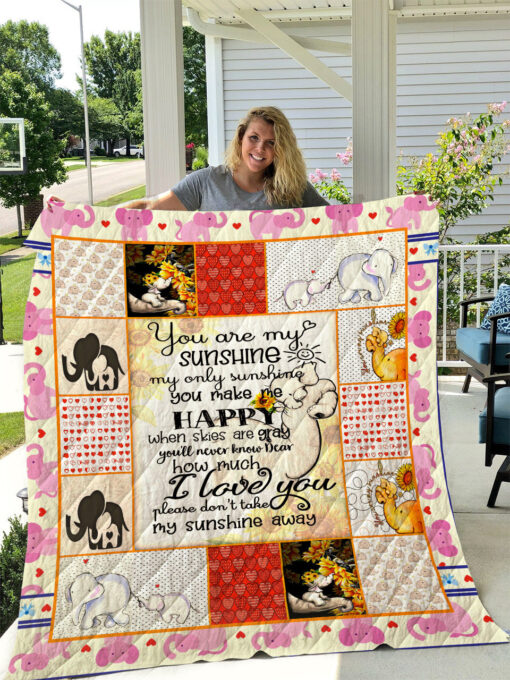 Buy Elephant Sunflower My Only Sunshine Quilt Blanket & Quilt Bedding Set Great Customized Gifts For Birthday Christmas Thanksgiving Perfect Gifts For Elephant Lover