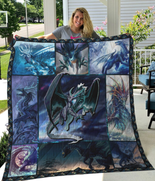 Buy Epic Blue Dragon Quilt Blanket & Quilt Bedding Set Great Customized Blanket Gifts For Birthday Christmas Thanksgiving