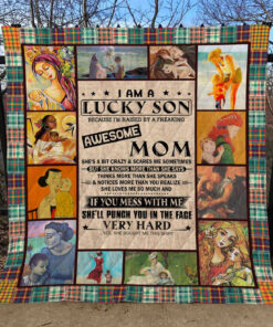 Buy Family I Am A Lucky Son Quilt Blanket & Quilt Bedding Set Great Customized Blanket Gifts For Birthday Christmas Thanksgiving