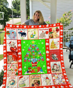 Buy Elephant Christmas Wishing You A Very Merry Christmas Quilt Blanket & Quilt Bedding Set Great Customized Gifts For Birthday Christmas Thanksgiving Perfect Gifts For Elephant Lover