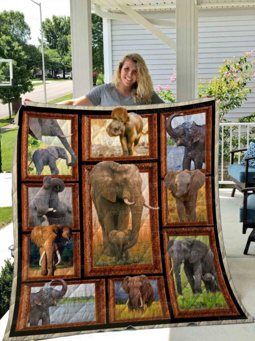 Buy Elephant Family Baby And Mom Quilt Blanket & Quilt Bedding Set Great Customized Gifts For Birthday Christmas Thanksgiving Perfect Gifts For Elephant Lover