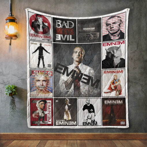 Buy Eminem Style Three Album Covers Quilt Blanket & Quilt Bedding Set