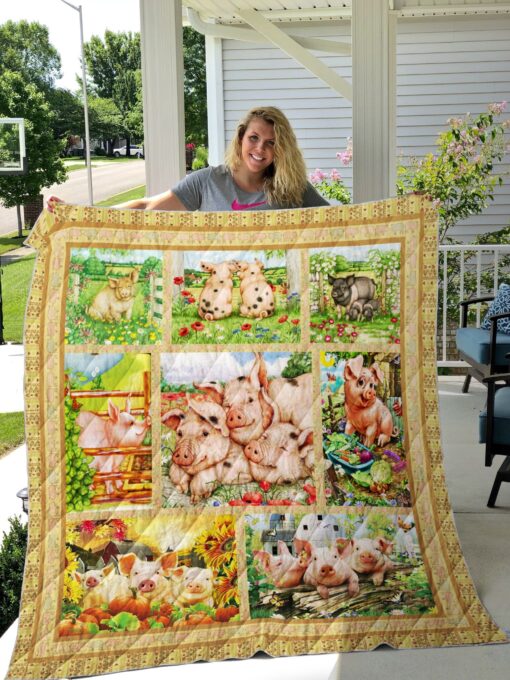 Buy Family Pig In The Farm Quilt Blanket & Quilt Bedding Set Great Customized Blanket Gifts For Birthday Christmas Thanksgiving