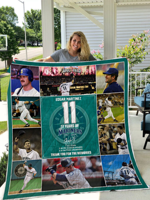 Buy Edgar Martinez Seattle Mariners Quilt Blanket & Quilt Bedding Set