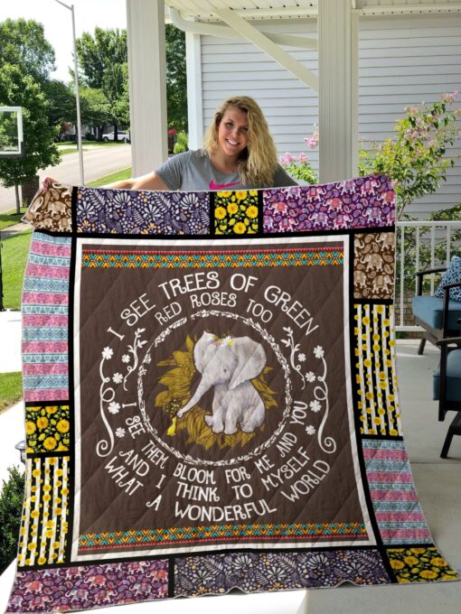 Buy Elephant Hippie I See Tree Of Green Quilt Blanket & Quilt Bedding Set Great Customized Gifts For Birthday Christmas Thanksgiving Perfect Gifts For Elephant Lover