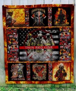 Buy Firefighter Thin Red Line Quilt Blanket & Quilt Bedding Set Great Customized Blanket Gifts For Birthday Christmas Thanksgiving