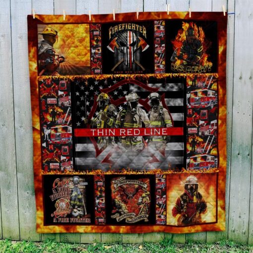 Buy Firefighter Thin Red Line Quilt Blanket & Quilt Bedding Set Great Customized Blanket Gifts For Birthday Christmas Thanksgiving