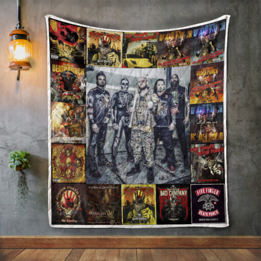 Buy Five Finger Death Punch 1 Album Covers Quilt Blanket & Quilt Bedding Set