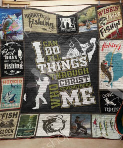 Buy Fishing I Can Do All Things Through Christ Quilt Blanket & Quilt Bedding Set Great Customized Gifts For Birthday Christmas Thanksgiving Perfect Gifts For Fishing Lover