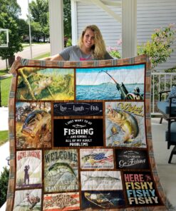 Buy Fishing Drop A Line Stay Awhile Quilt Blanket & Quilt Bedding Set Great Customized Gifts For Birthday Christmas Thanksgiving Perfect Gifts For Fishing Lover