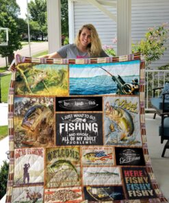 Buy Fishing Live Laugh Fish Quilt Blanket & Quilt Bedding Set Great Customized Gifts For Birthday Christmas Thanksgiving Perfect Gifts For Fishing Lover