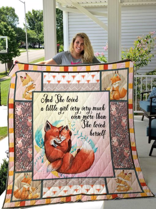 Buy Fox And She Loved A Little Girl Very Much Even More Than She Loved Herself Quilt Blanket & Quilt Bedding Set Great Customized Blanket Gifts For Birthday Christmas Thanksgiving