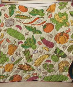 Buy From Farmer To Chef With Vegetable Pattern Quilt Blanket & Quilt Bedding Set Great Customized Blanket Gifts For Birthday Christmas Thanksgiving