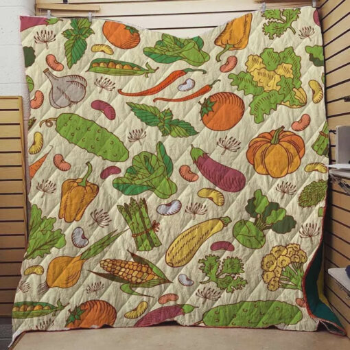 Buy From Farmer To Chef With Vegetable Pattern Quilt Blanket & Quilt Bedding Set Great Customized Blanket Gifts For Birthday Christmas Thanksgiving