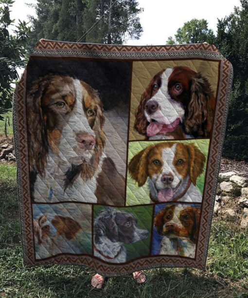 Buy Funny Brittany Dog Quilt Blanket & Quilt Bedding Set Great Customized Blanket Gifts For Birthday Christmas Thanksgiving