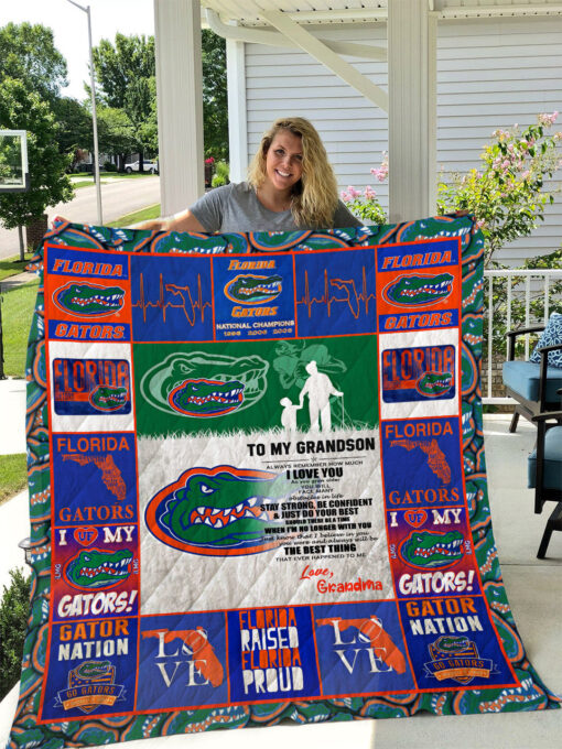 Buy Florida Gators  To My Grandson  Love Grandmom Quilt Blanket & Quilt Bedding Set