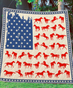 Buy Flag Usa Horse Quilt Blanket & Quilt Bedding Set Great Customized Blanket Gifts For Birthday Christmas Thanksgiving