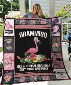 Buy Flamingo Grammingo Like A Normal Grandma Only More Awesome Quilt Blanket & Quilt Bedding Set Great Customized Blanket Gifts For Birthday Christmas Thanksgiving